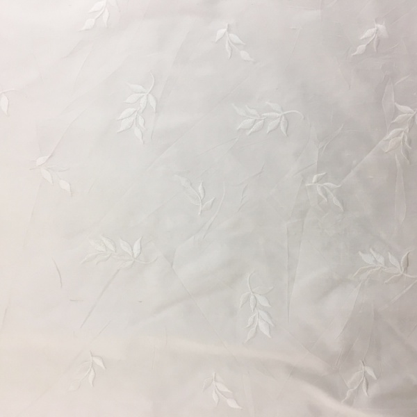 Ivory leaves Embroidered Silk